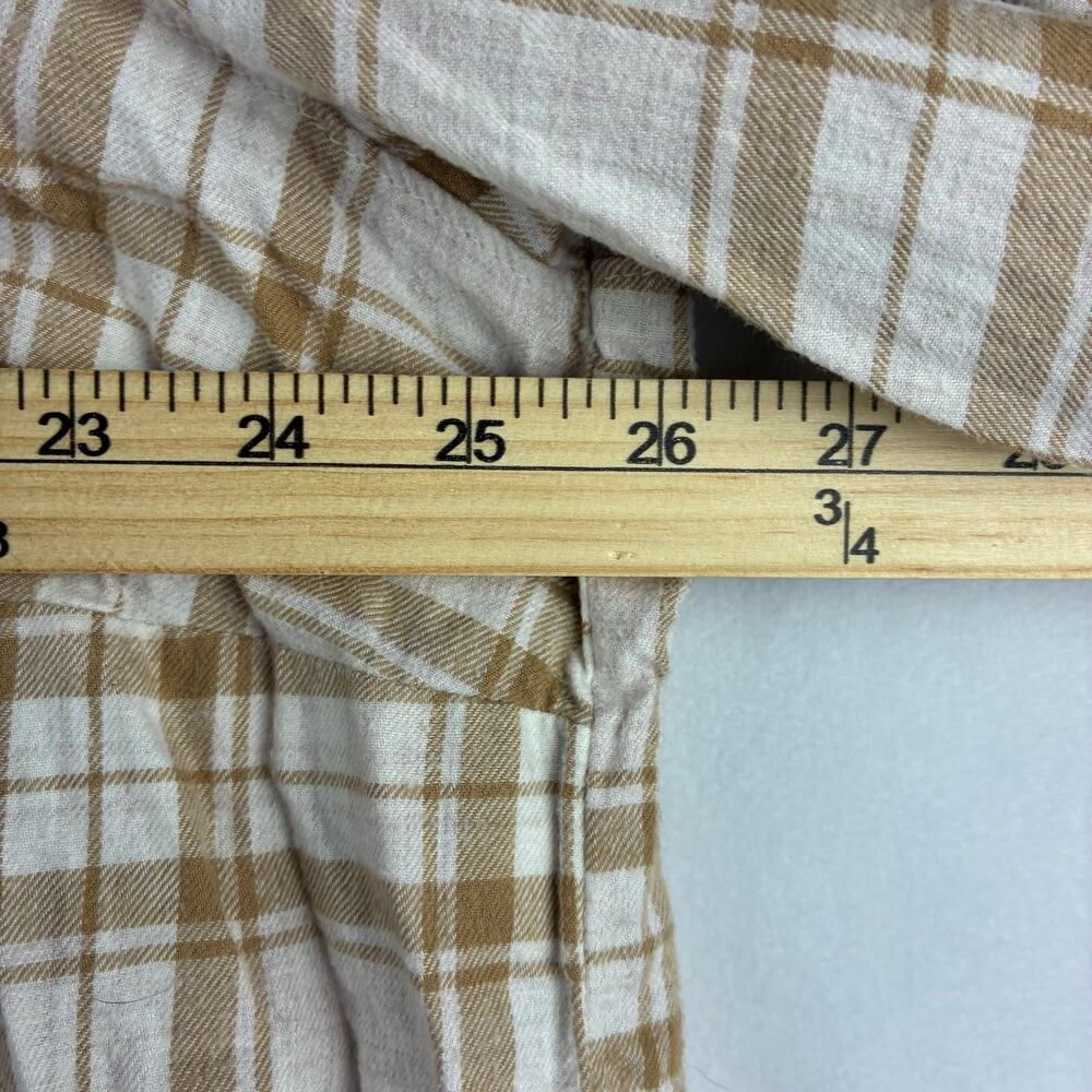 Old Navy Plaid Button Down Shirt Women's 3X Beige Neutral Casual Minimalist - Picture 8 of 11